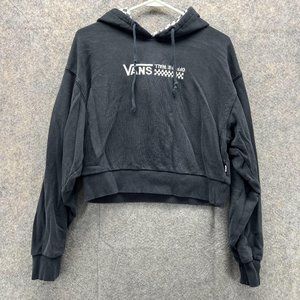 Vans Sweater Women Large Ladies Black Hoodie Pullover Cropped Skateboard